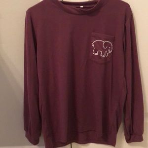 maroon ivory ella shirt